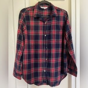 Old Navy blue/red flannel plaid shirt. Size Large.